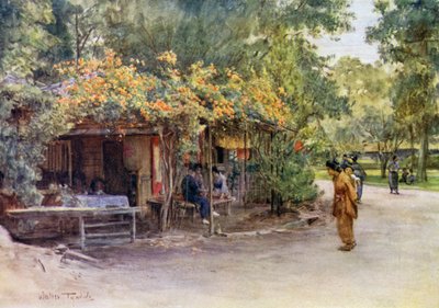 ビッグノニアに覆われたトレリス、丸山公園、京都 作： Walter Frederick Roofe Tyndale