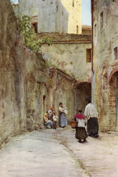 イタリアンリヴィエラの家々の祝福（カラーリトグラフ 作： Walter Frederick Roofe Tyndale