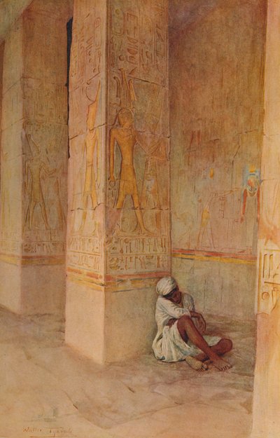 ハトシェプスト神殿の誕生列柱、c1905、1912 作： Walter Frederick Roofe Tyndale