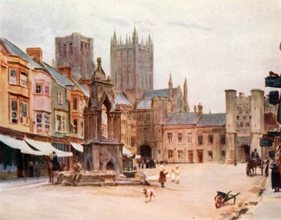 The Market Place, Wells (カラーリトグラフ) 作： Walter Frederick Roofe Tyndale