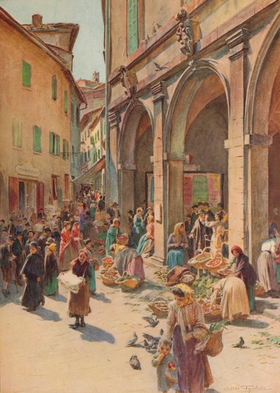 モンテプルチャーノの市場、c1900 1913 作： Walter Frederick Roofe Tyndale