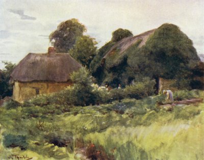 ザ・ニュー・フォレストスウェイのコテージ（カラーリトグラフ 作： Walter Frederick Roofe Tyndale
