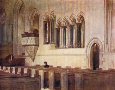 ニューフォレストボーリュ教会（元ボーリュ修道院の化粧室）（カラーリトグラフ 作： Walter Frederick Roofe Tyndale