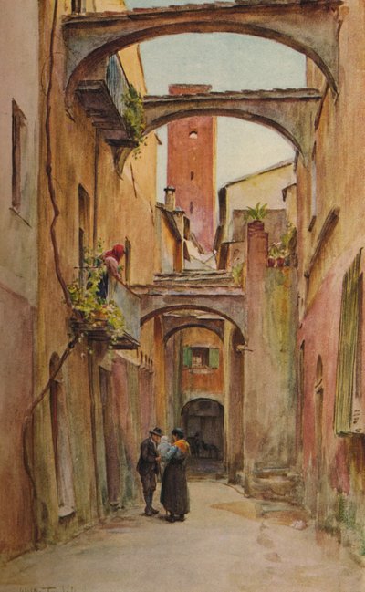 Via dello Speddale、Noli、c1910、1912 作： Walter Frederick Roofe Tyndale
