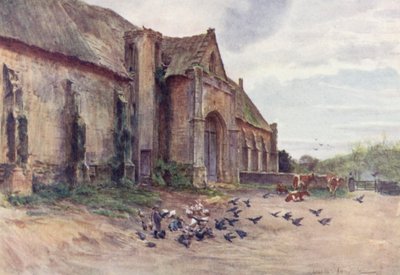 ウェセックスウェーマス近郊アボッツベリー、什分の納屋（カラーリトグラフ） 作： Walter Frederick Roofe Tyndale