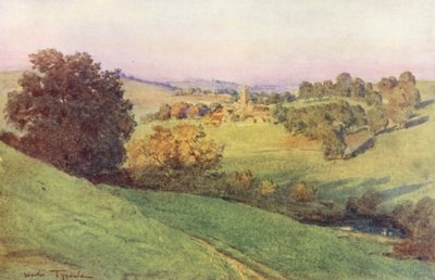 ウェセックスサマセット州バスフォード（カラーリトグラフ） 作： Walter Frederick Roofe Tyndale