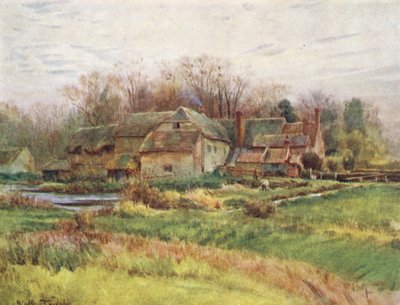 ウェセックスビンドン・アビー・ミル（カラーリトグラフ） 作： Walter Frederick Roofe Tyndale