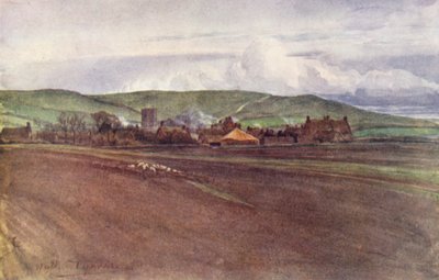 ウェセックスドーセット州バートン・ブラッドストック（カラーリトグラフ） 作： Walter Frederick Roofe Tyndale