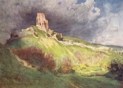 ウェセックスコーフ城、『エセルバータの手』の「コーベスゲート城」（カラーリトグラフ） 作： Walter Frederick Roofe Tyndale