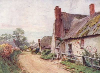 ウェセックスドーチェスター近郊、インクルトンのコテージ（カラーリトグラフ） 作： Walter Frederick Roofe Tyndale