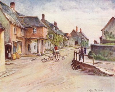 ウェセックスコーフ・キャッスル、イースト・ストリート（カラーリトグラフ） 作： Walter Frederick Roofe Tyndale