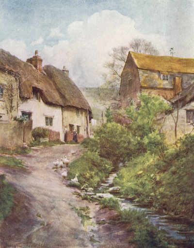 ウェセックスウェーマス近郊、サットン・ポインツの工場コテージ（カラーリトグラフ） 作： Walter Frederick Roofe Tyndale
