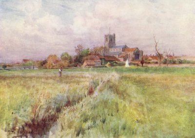ウェセックスウェセックス小説の「アングルベリー」、ウェアハム（カラーリトグラフ） 作： Walter Frederick Roofe Tyndale