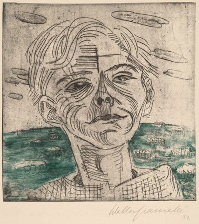 海の男、自画像 作： Walter Gramatte