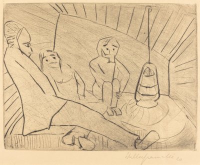 アトリエの3人」1920年 作： Walter Gramatte