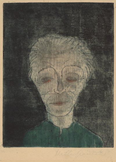 疲れた男の自画像」1923年 作： Walter Gramatte