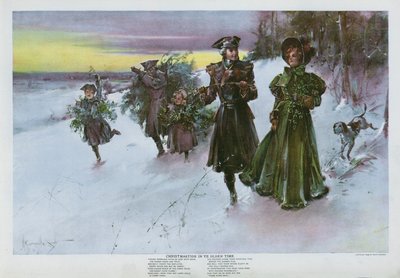 古き良き時代のクリスマス（カラーリトグラフ 作： Walter Granville Smith