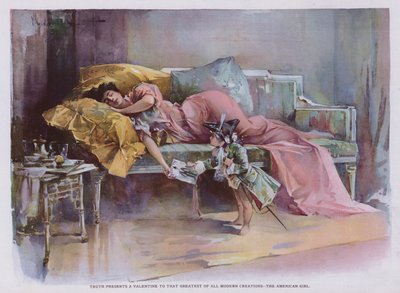 Truth Presents a Valentine to that Greatest of All Modern Creations - American Girl (colour litho) 作： Walter Granville Smith