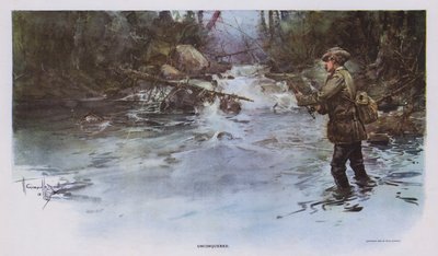 Unconquered: angling scene (color litho) 作： Walter Granville Smith