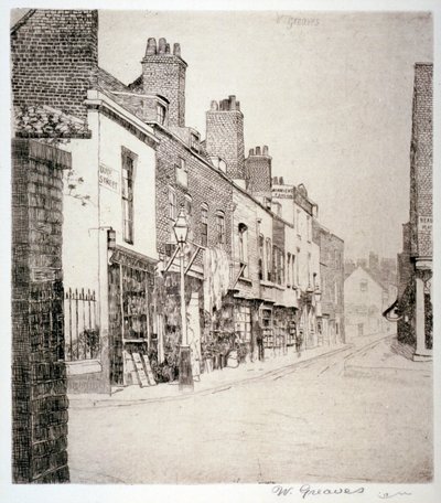 ロンドン、チェルシー、デューク・ストリート、1873年 作： Walter Greaves