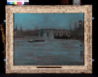 ノクターン、バタシーオールドブリッジ、ロンドン（キャンバスに油彩） 作： Walter Greaves