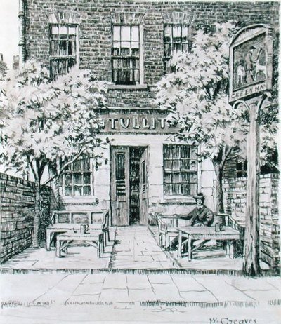 The Green Man, Beaufort Street, Chelsea」（インク・紙） 作： Walter Greaves