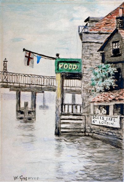 アダムとイブ イン、チェルシー、ロンドン、c1900 のビュー。 作： Walter Greaves