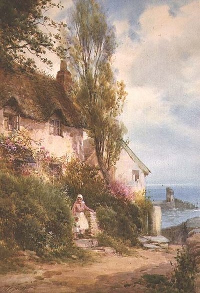 海辺のコテージ（水彩画 作： Walter Henry Sweet