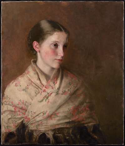 ショールの少女（油彩・キャンバス） 作： Walter Henry Truscott