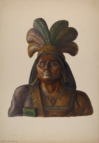 シガーストア・インディアン、1937年頃 作： Walter Hochstrasser