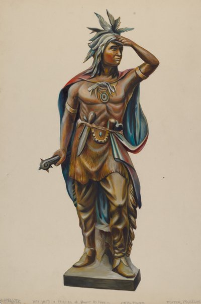 シガーストア・インディアン、1938年頃 作： Walter Hochstrasser