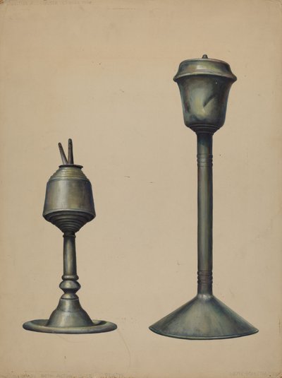2つのオイルランプ、1938年頃 作： Walter Hochstrasser