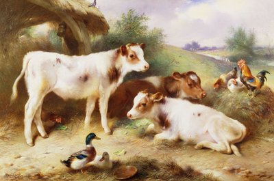バイアによる子牛と家禽 作： Walter Hunt