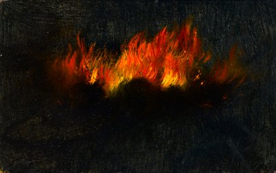サウスフィールズから望遠鏡で見たツェッペリン号、1916年9月3日（油彩） 作： Walter Hunt