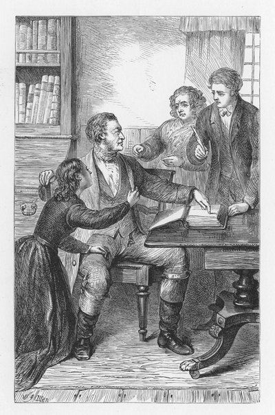 ジョージ・エリオット著『苔の上の工場』の一場面（1880年頃 作： Walter James Allen