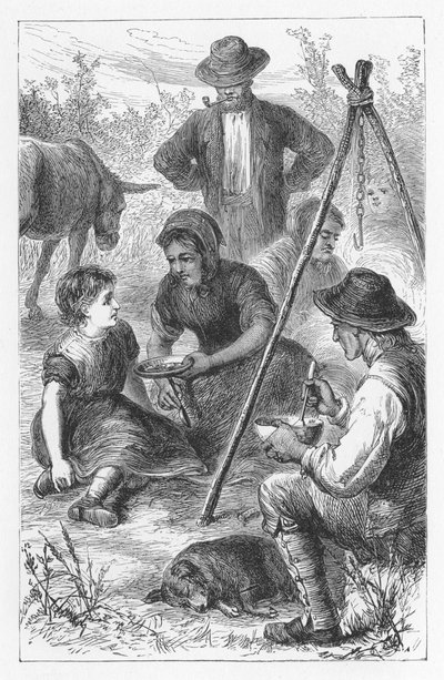 ジョージ・エリオット著『苔の上の工場』の一場面（1880年頃 作： Walter James Allen