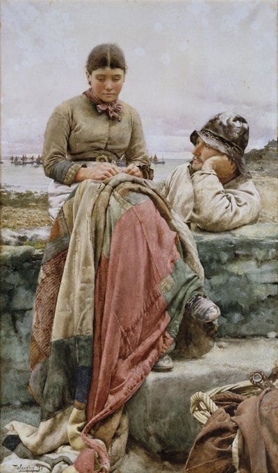 恋人と彼のラス、1884 作： Walter Langley