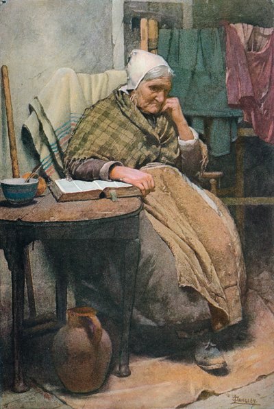 コーニッシュの老婦人、c1880、1906。 作： Walter Langley