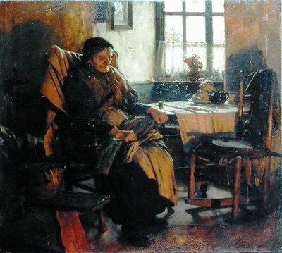 In the Firelight 作： Walter Langley