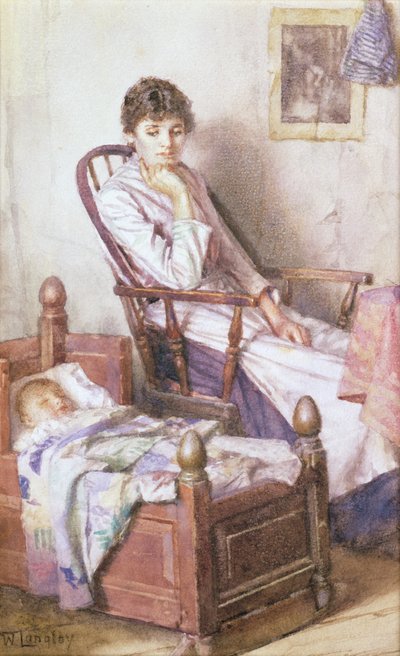 彼女の孤独のバラ色のアイドル 作： Walter Langley