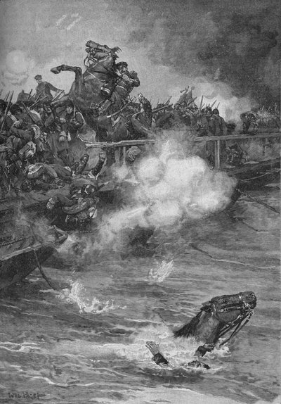 過密橋で起こった恐ろしい虐殺、1902 作： Walter Paget