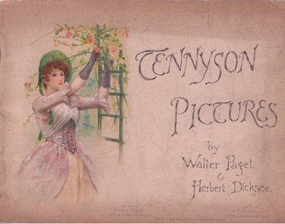 表紙デザイン（The May Queen）、E P Dutton & Co発行のTennyson Picturesのイラスト、1900年頃（カラーリトグラフ）。 作： Walter Paget