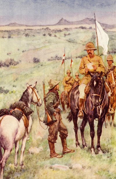 キッチナー卿とクロニエ将軍の使者、パーデバーグ 作： Walter Paget