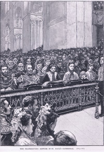 セントポール大聖堂1871 ADの感謝祭サービス 作： Walter Paget