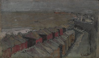 ディエップの海水浴場、1890年頃（パネルに油彩 作： Walter Richard Sickert
