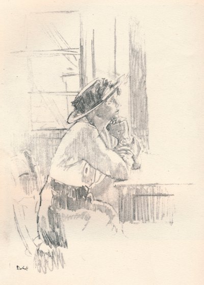 Girl Musing、c1911 1931 作： Walter Richard Sickert