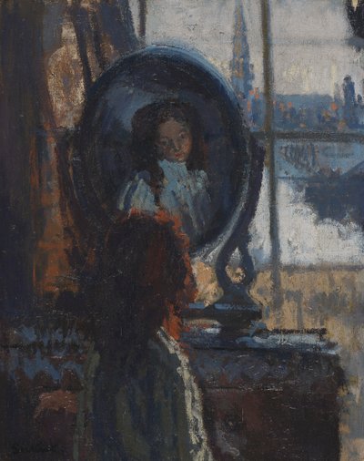 鏡を見ている少女、小さなレイチェル 作： Walter Richard Sickert