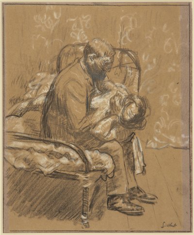 説得、1908年頃（紙にチョークで書く） 作： Walter Richard Sickert