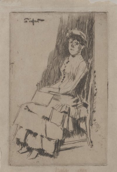アグネスオールドフィールドの肖像、1887年頃（エッチング） 作： Walter Richard Sickert