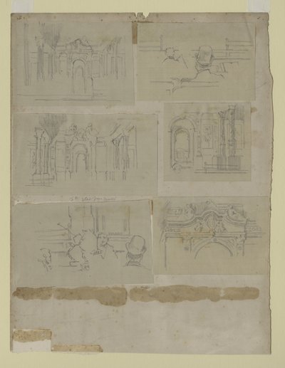 数種の習作（紙に鉛筆 作： Walter Richard Sickert
